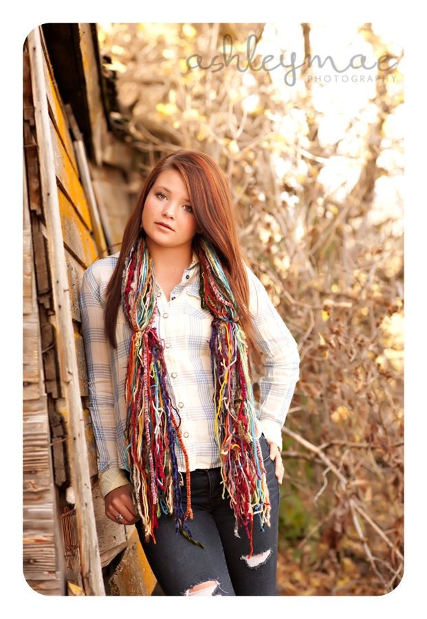 Boho Gypsy Scarf for Child or Adult Strong Fringe Scarf Children Scarf Accessories