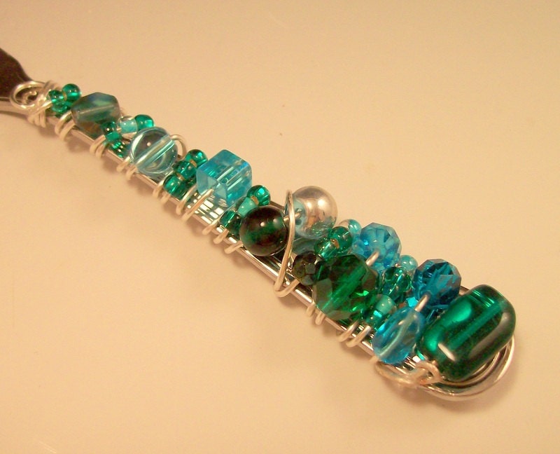 Hand Beaded Stainless Steel Butter, Cheese, or Pate Spreader