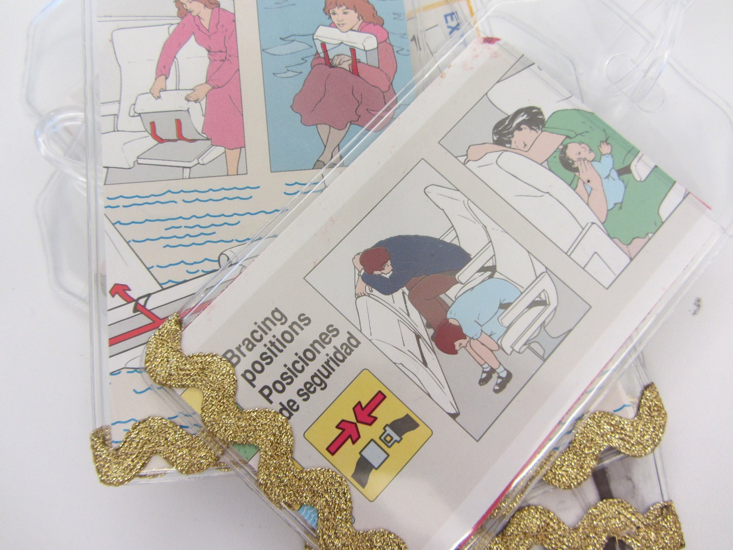 Luggage Tag- made from real airline safety cards- Choose 1