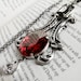 Red Gothic Pendant Silver Necklace Swarovski Crystal Gothic Jewellery