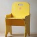 vintage child size wooden chair yellow