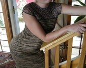 Sweater Knit Brindle Patterned Sheer Leopard Maxi Dress