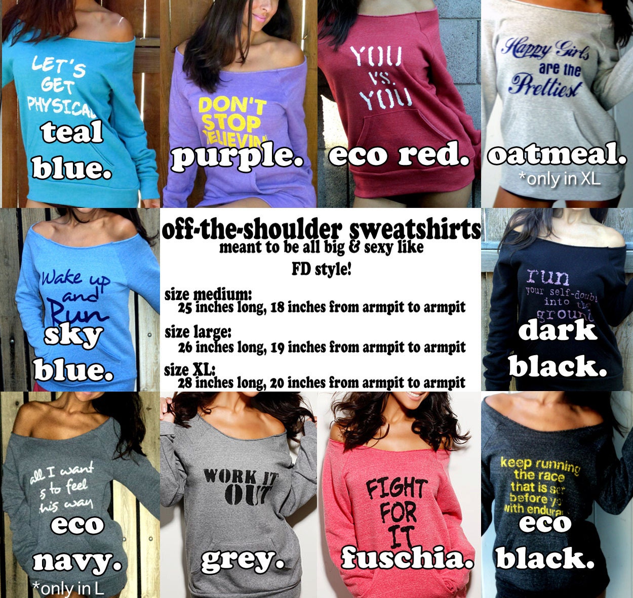 YOUR TEAM Off the Shoulder Girly Sweatshirt by Firedaughter