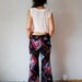 SALE vintage GEOMETRIC pants / 1960s print FLARE leg pants