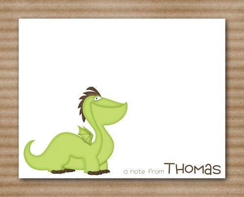 Dragon Notecards / Note Cards / Boys Cards / Fairytale / Castle / Personalized (set of 8)