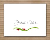 Ladybug Note Cards / Notecards / Personalized (set of 8)