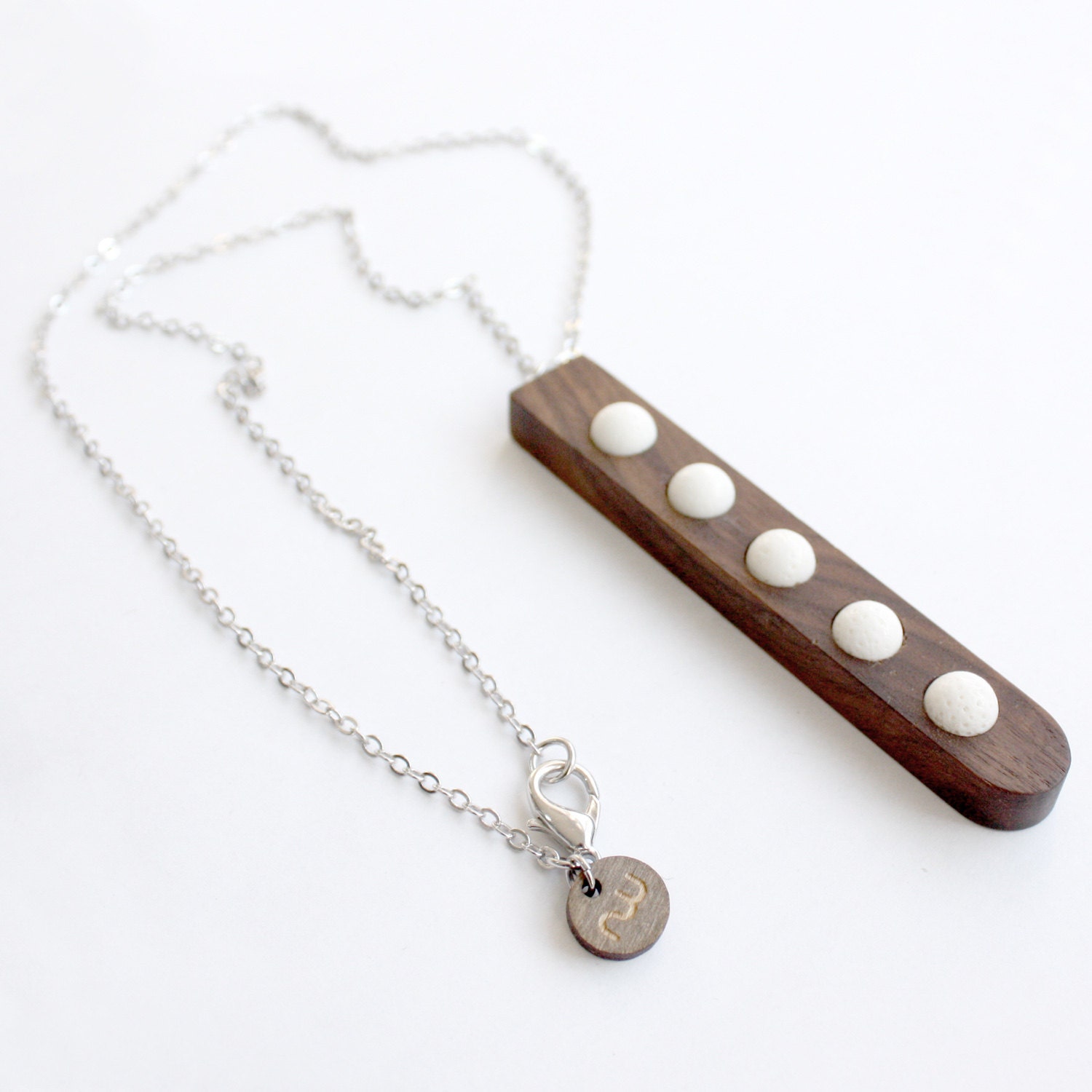 Wood and White Stone Necklace from the "Palette" collection - Norwegian Wood x Devin Barrette Collaboration