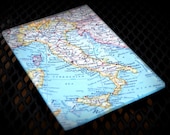 Italy Vintage Map Decorative Glass Plate