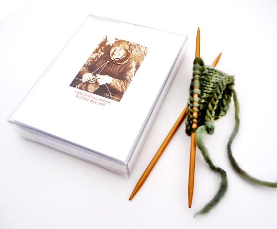 Gift For Knitters Greeting Cards Set Vintage Funny We Make Smart Knitters Laugh eight cards