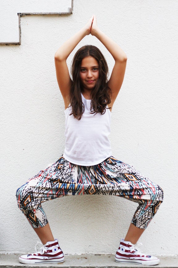 Harem pants jersey knit fabric custom shalvar pants girls