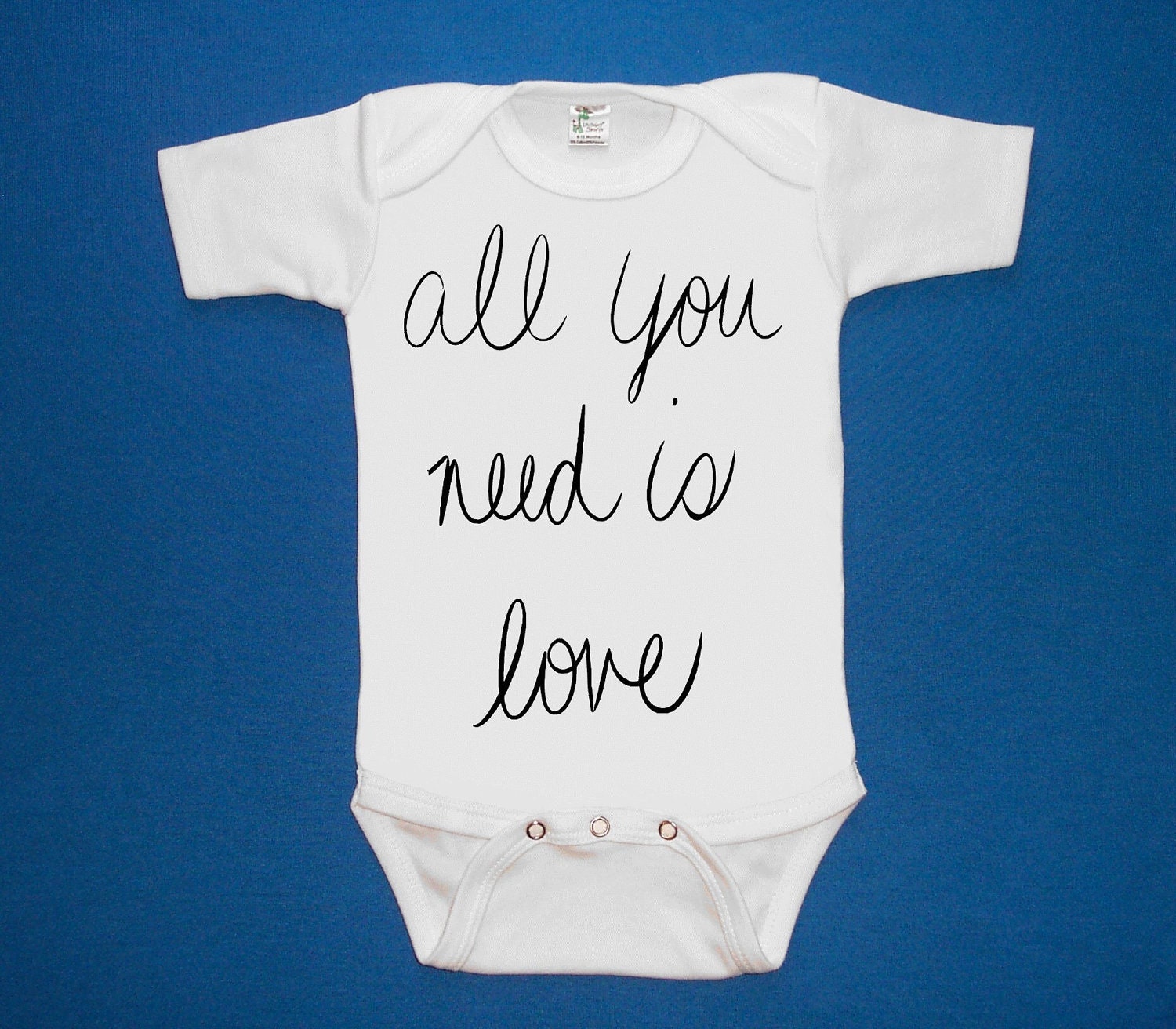 All you need is love Song Lyrics baby bodysuit one piece creeper silkscreen screenprint Choose Size