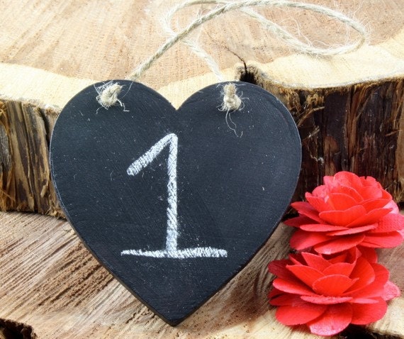 Chalkboard Heart Table Numbers