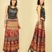 ViNtAgE 70's India Cotton Hookah Print MAXI Wrap Skirt Dress