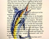 Blue Marlin Watercolor Art Print on The Old Man and the Sea 8X10