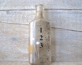 Industrial Home Decor // Vintage Number //  Mini Apothecary Bottle // Vintage Bottle Decor // Shabby Chic Glass Vase // Cottage Home Decor
