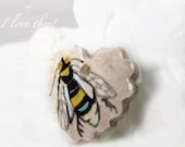 Bumble Bee Handmade Focal Bead Pendant Hand painted Original