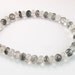 Black and White and Gray Rutilated Quartz Faceted Rondelle Spacer Beads 7mm (10 beads)