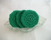 Three Round Scrubbies in Green