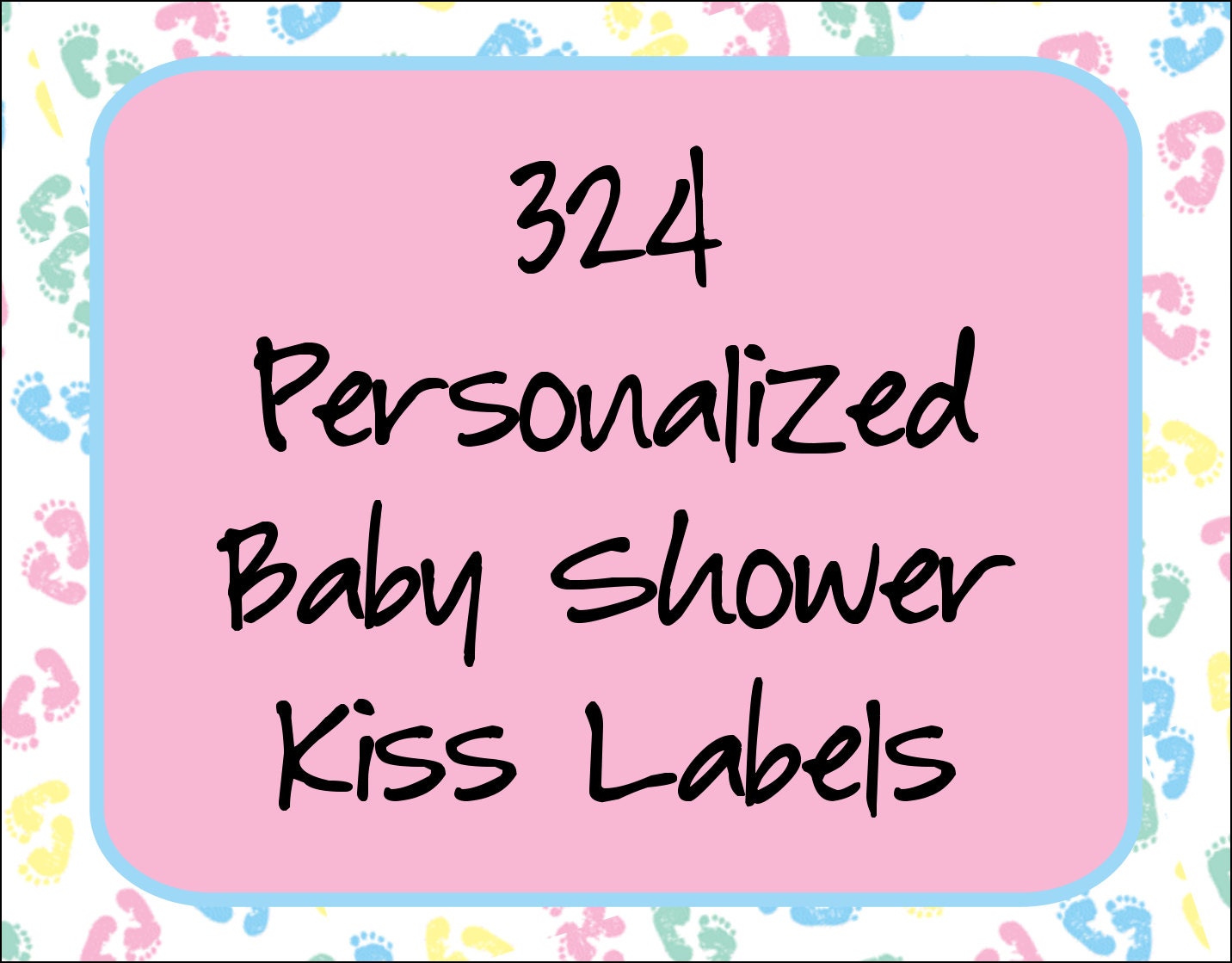 324 Personalized Baby Shower Kiss Labels