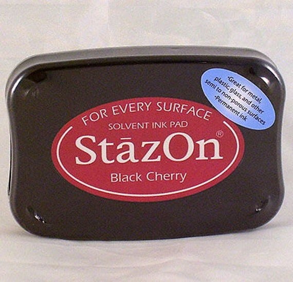 Items similar to Black Cherry StazOn Ink pad permanent stamp pad 9300