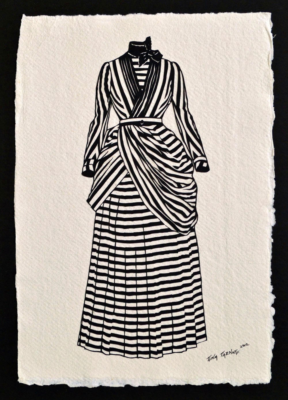 Victorian Dress - Hand-Cut Silhouette Papercut