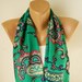 SALE - Saint Patrick's Day - Infinity Scarf. Loop Scarf ..Chiffon and cotton... Green Scarf