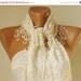 SALE - Lace Scarf - Tulle Scarf - Drop Lace - Cream Scarf