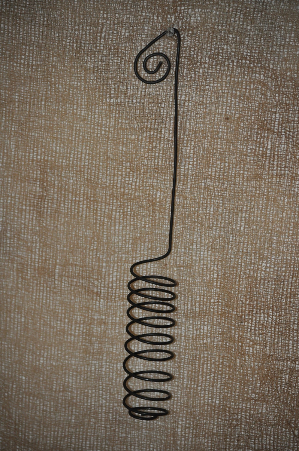 Handmade Colonial Black Wire Hanging Candle Holder