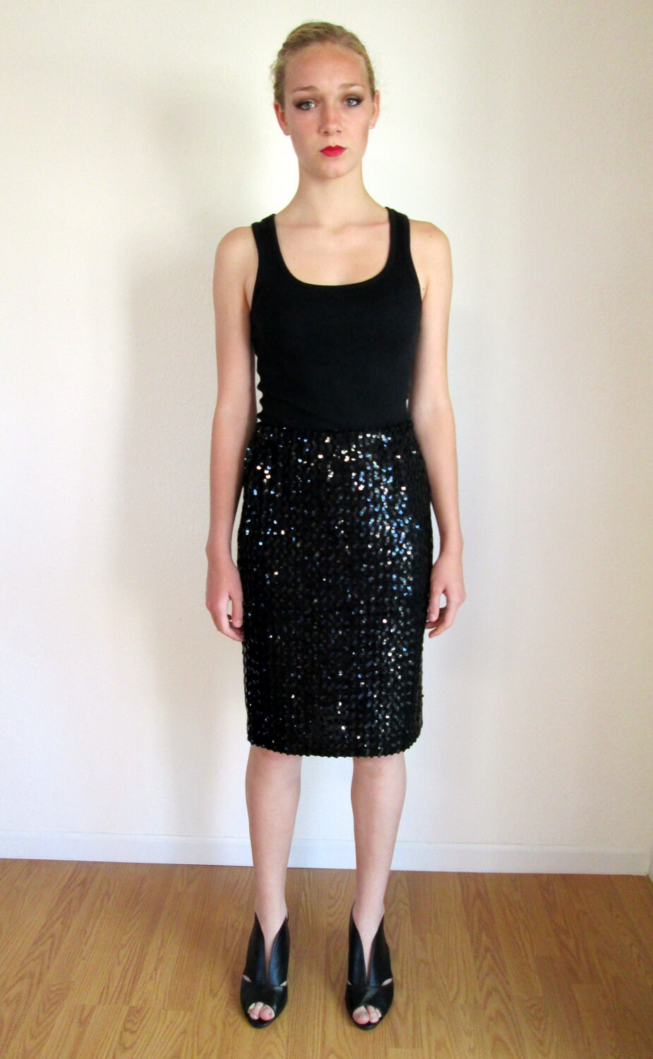 Black Sequin Skirt