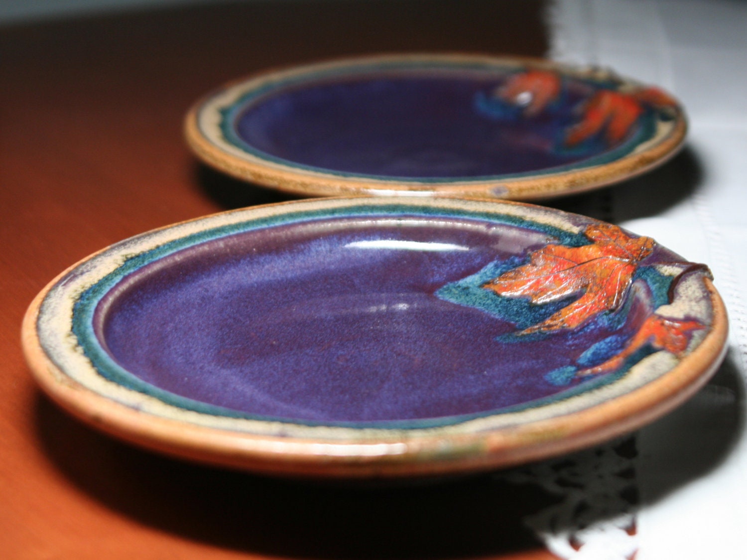 Salad Plates with Maple Leaves - Set of Two