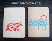 DIY Embroidery Kit: In The Woods - Set of Two Pocket Notebooks