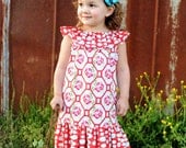Whimsy Couture Sewing Pattern Tutorial ebook Vintage -- Ruffled Neckline Top/Dress -- with ruffles sizes 6m -12 girls Instant