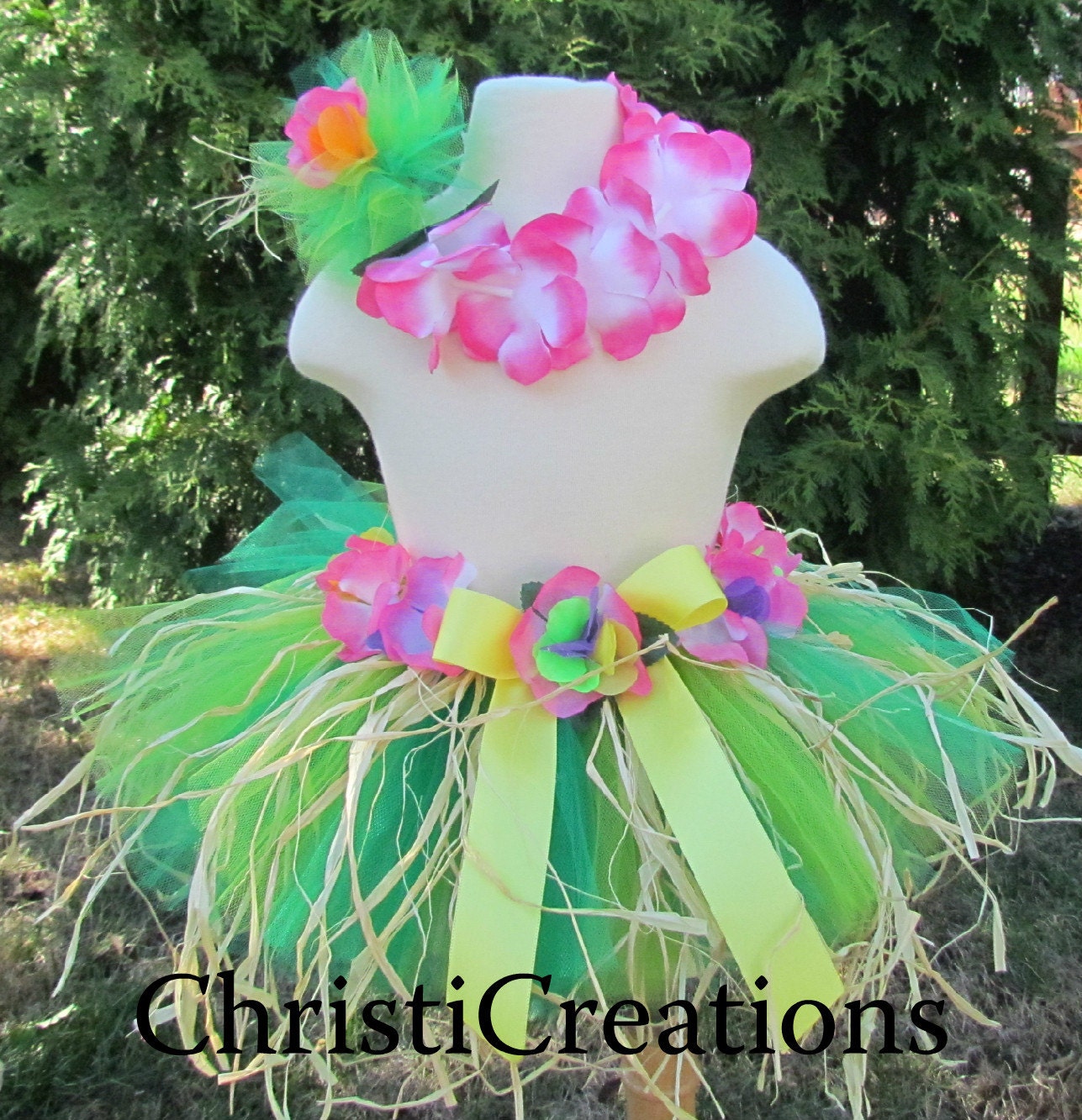Miss Aloha Custom  Hawaiian Tutu Set Great for Birthday or Photo Prop Luau Party