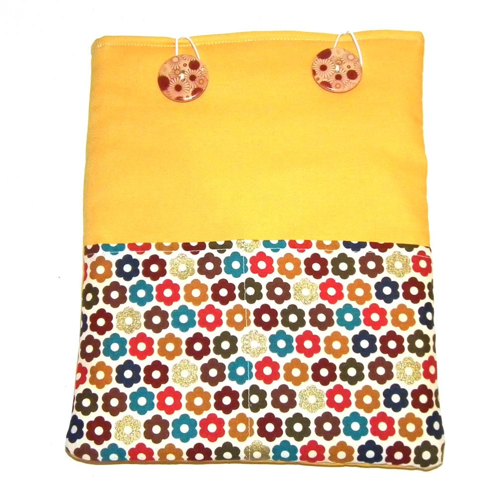 Fresh Autumn Flowers iPad pouch with pocket for notes, mobile phone, etc