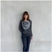 Womens sweatshirt - gift for her - S-XL - full moon print on Alternative Apparel heather black eco-fleece - winter fashion