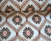 NEW Fresh Produce coral, tan and brown floral cotton jersey knit fabric