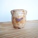 Stoneware Bird Utensil Holder in Speckled Tan - Pottery Vase Bird Decoration