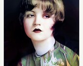 Portrait, Young Miss Marple...8x10,  archival fine art giclee print. Photomontage, Digital Collage,