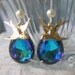 Jewel Bird Charm Earrings, sparkly jewel set in silver