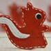Set of 6pcs handmade felt Squirrel--devil red (FT840)