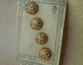 Old Rhinestone Buttons on Original Card