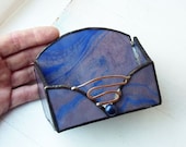 Stained Glass Business Card Holder - Cobalt Mauve