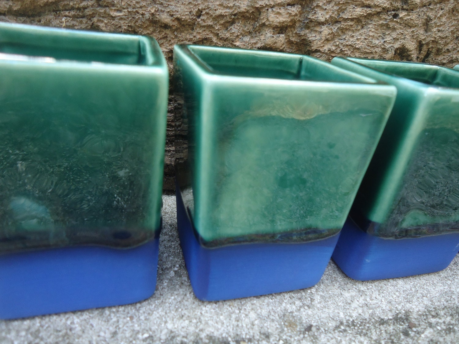 Blue Fantasy and Emerald Crystals Square Shot Glasses