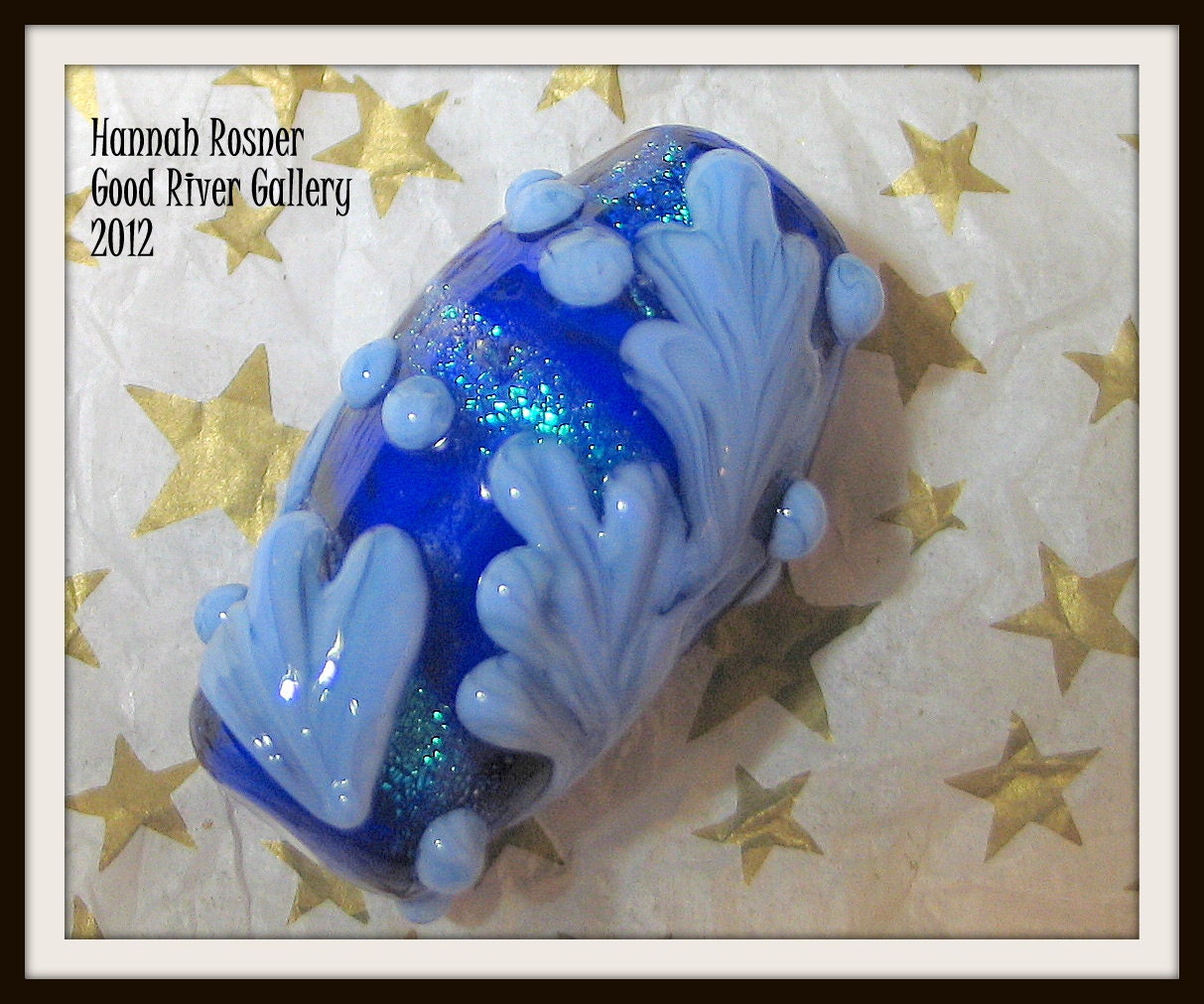 Green Blue Lampwork Glass Bead