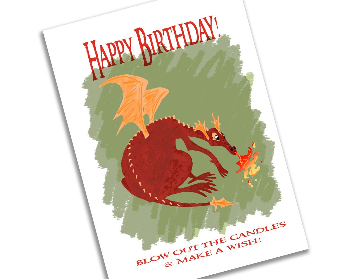Happy Birthday Card- Dragon