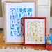 Alphabet Soup or Number Jumble modern nursery print poster custom - 11x14