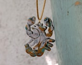 Pendant Scorpio the Scorpion Necklace Zodiac Gold, Beige, Aqua