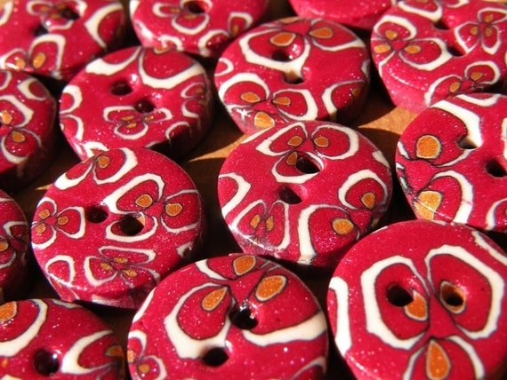 Set of 8 One-of-a-kind Handmade Buttons...