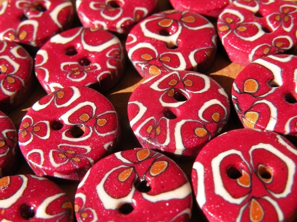 Set of 8 One-of-a-kind Handmade Buttons...