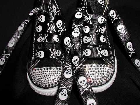 Black Converse High Top Swarovski Crystal Sneakers